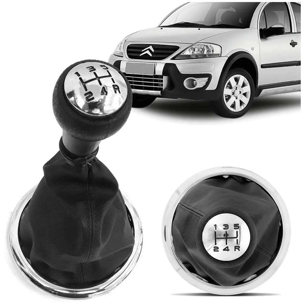 Kit Coifa E Manopla De Cambio Citroen C3 2003 A 2012 Cromada