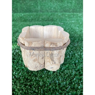 Vaso Cachepô 6x6cm Madeira Café Rústico