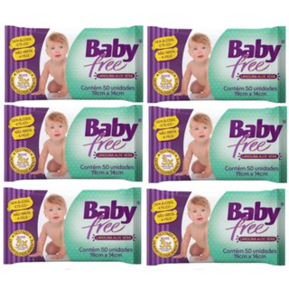 Kit com 6 Lenços Umedecidos Baby Free Toalha Umedecida Qualybless 6 Pa