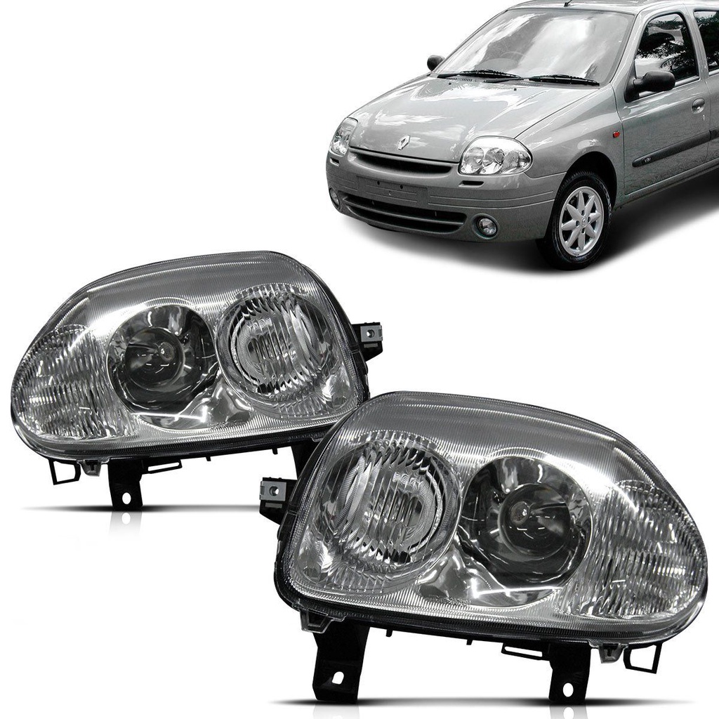 Farol Clio 2002 Foco Duplo Cromado