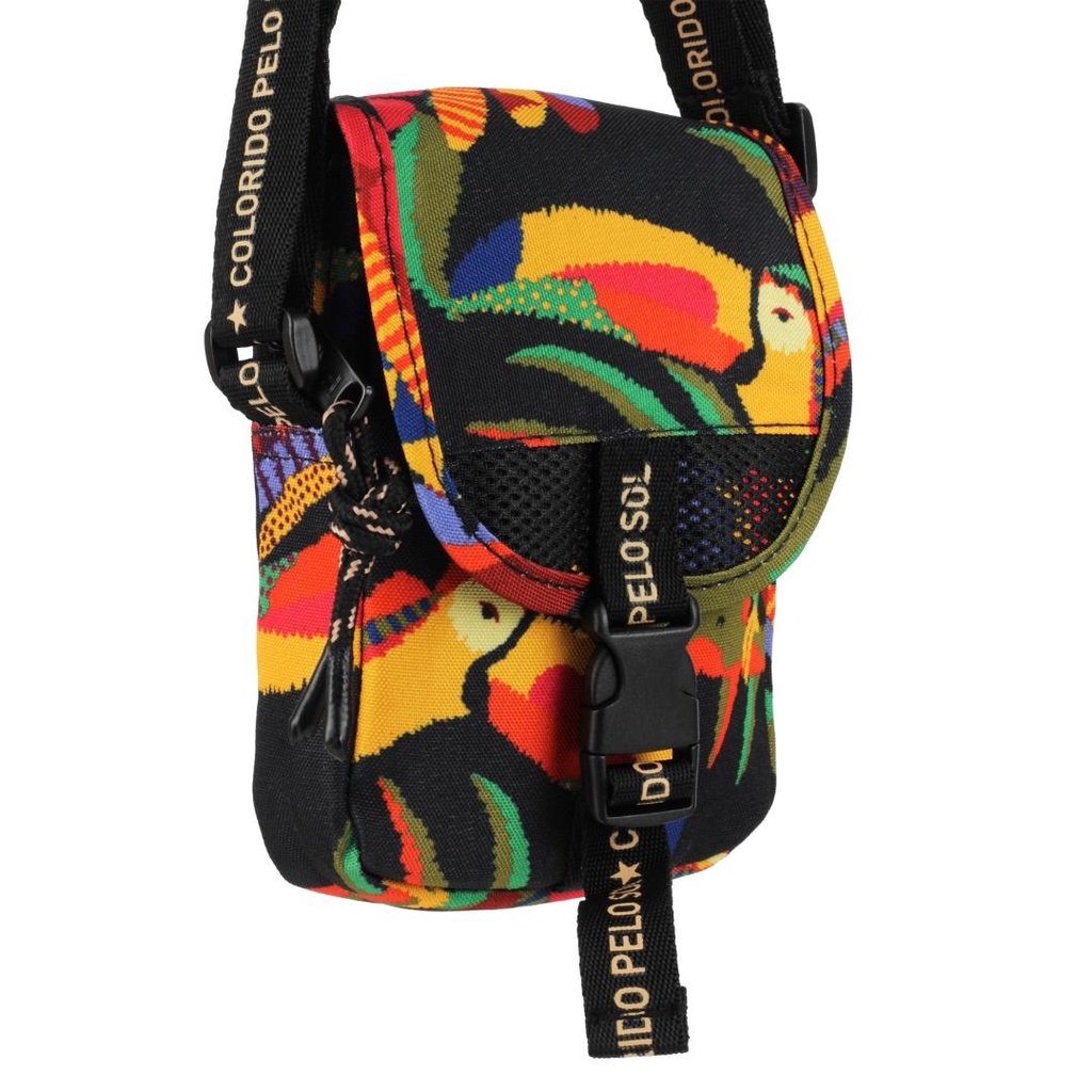 Bolsa Shoulder Bag Feminina Marca Farm Rio Original Coleção Decoração Tapeçaria de Tucano Nylon Bolsas Fervo Edição Especial Lojas Oficiais