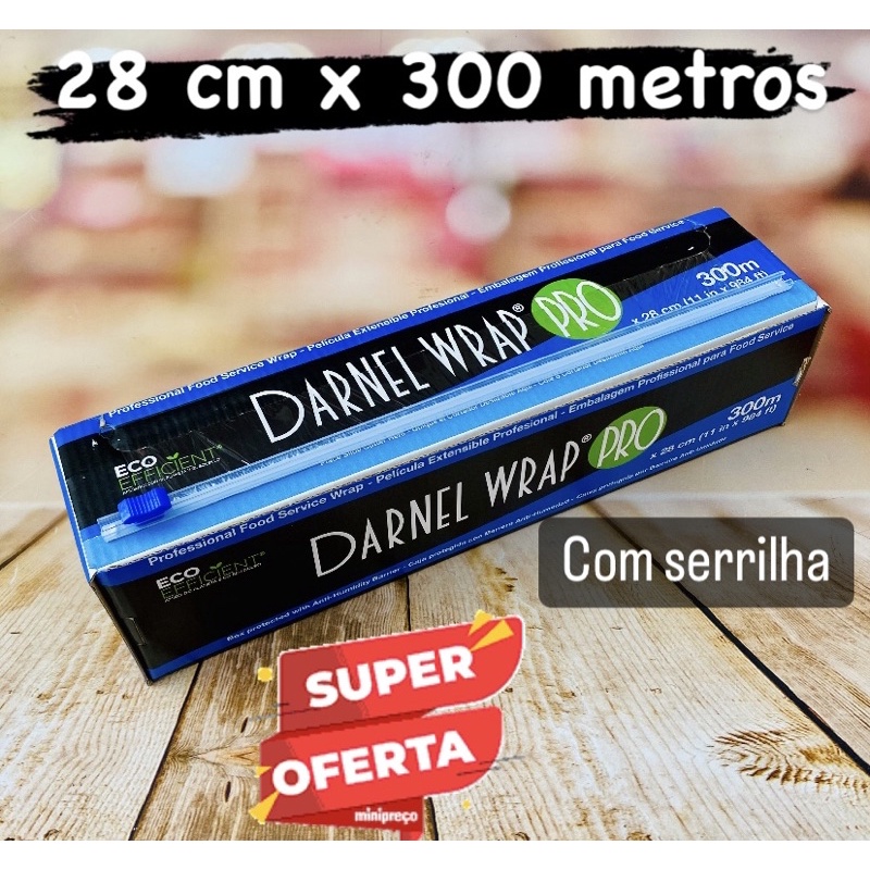 Rolo Bobina Plastico de Filme Pvc 28cm x 300 metros com SERRILHA em Oferta na Shopee