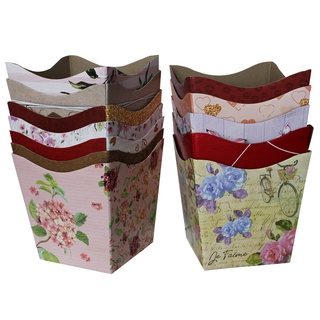 Cachepot / Cachepô Pote 15 - Medida 17,0 Alt x16,0 Larg x11,0 Base (Cartão Reforçado) Resistente e Ótimo Acabamento.
