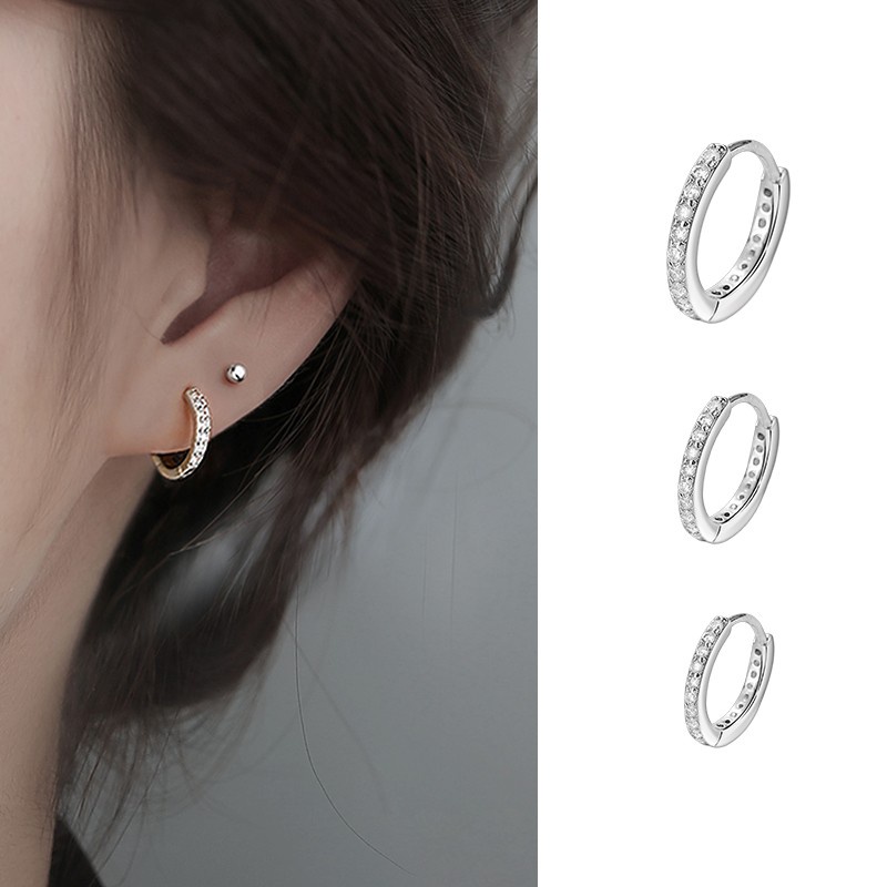 Brincos de aço inoxidável 316L, clipes de orelha, brincos de zircônia, piercing corporal feminino, joia, piercing de nar em Oferta na Shopee