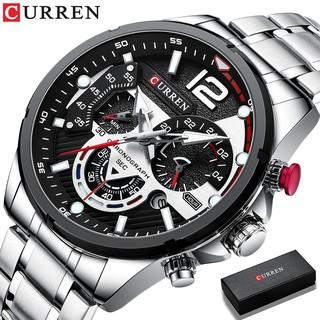 CURREN Marca Top Luxo Original Relógio Masculino Moda Criativos Esporte Casual Quartz Presente à prova d