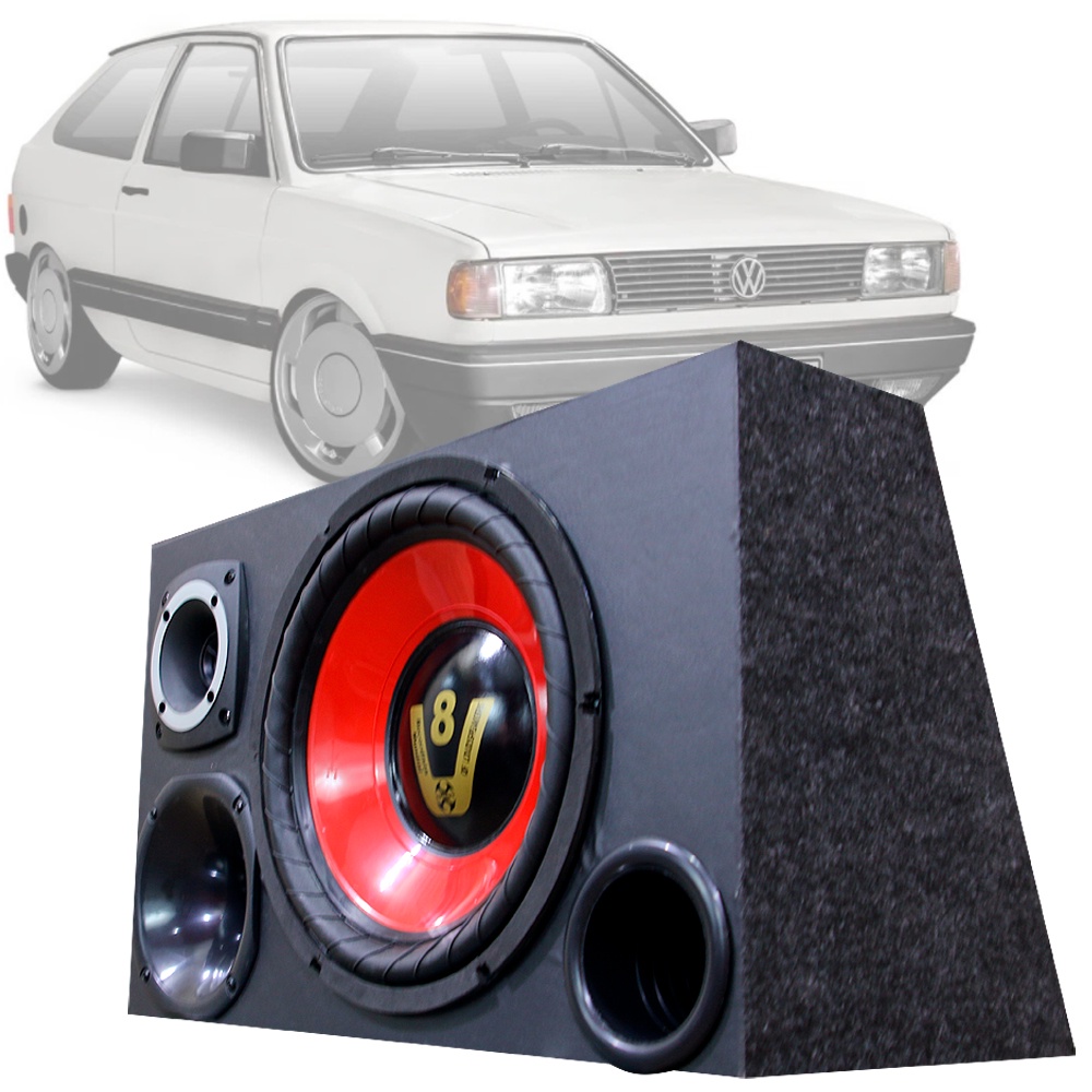 Caixa Trio Som Automotivo Trio Completa Subwoofer Vw Gol Quadrado em Oferta na Shopee