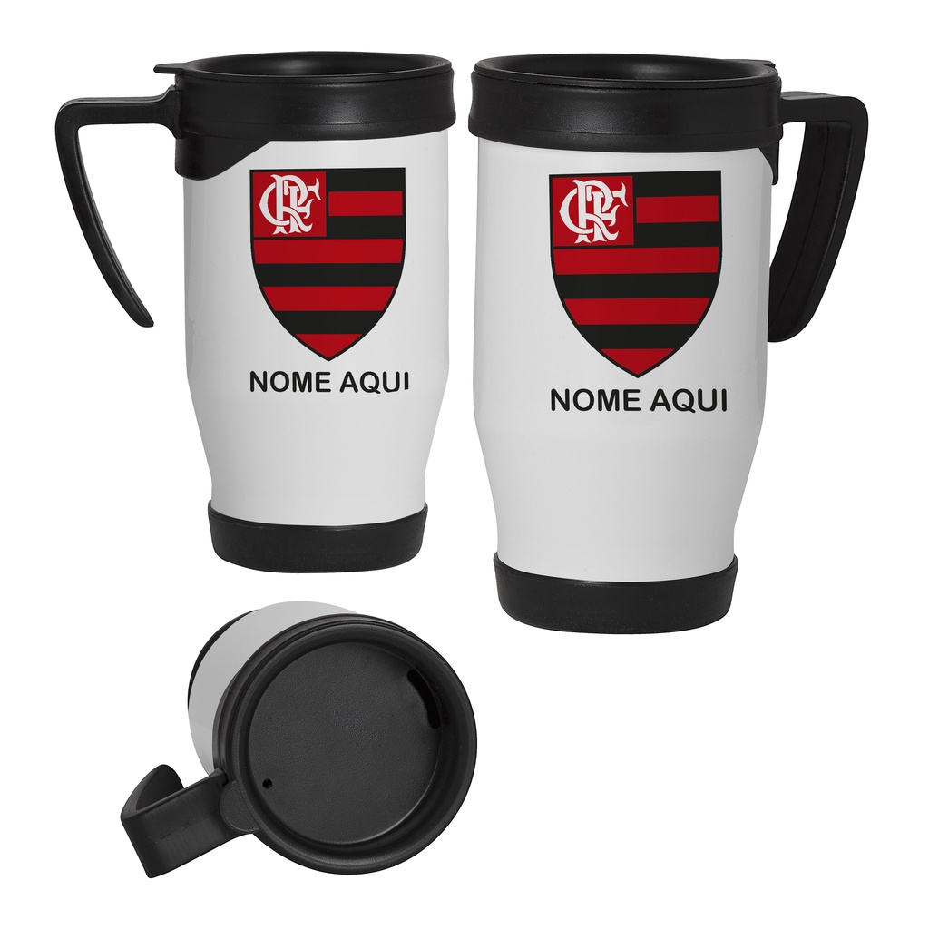 Copo Semi Térmico Personalizado Flamengo - com seu nome - Escorrega o Preço