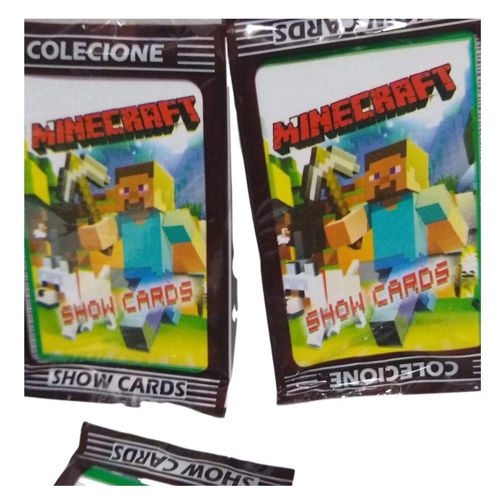 Kit 50 Pacotinhos Minecraft = 200 Cartinhas P Brincar Cards Minecraft