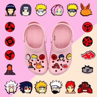Hot Jibz Série Naruto Dos Desenhos Animados DIY Destacável chinelos decorate accessories Tamancos pvc Sandálias shoe charms Croc Presentes Miúdos 1000 + Fivela Estilos Para Escolher A Partir De