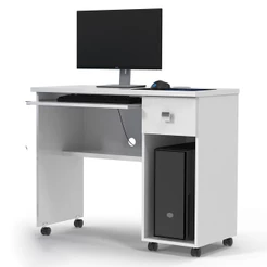 Escrivaninha Mesa Manicure Computador MDP Vicenza Branco - Lukaliam Móveis Modernidade