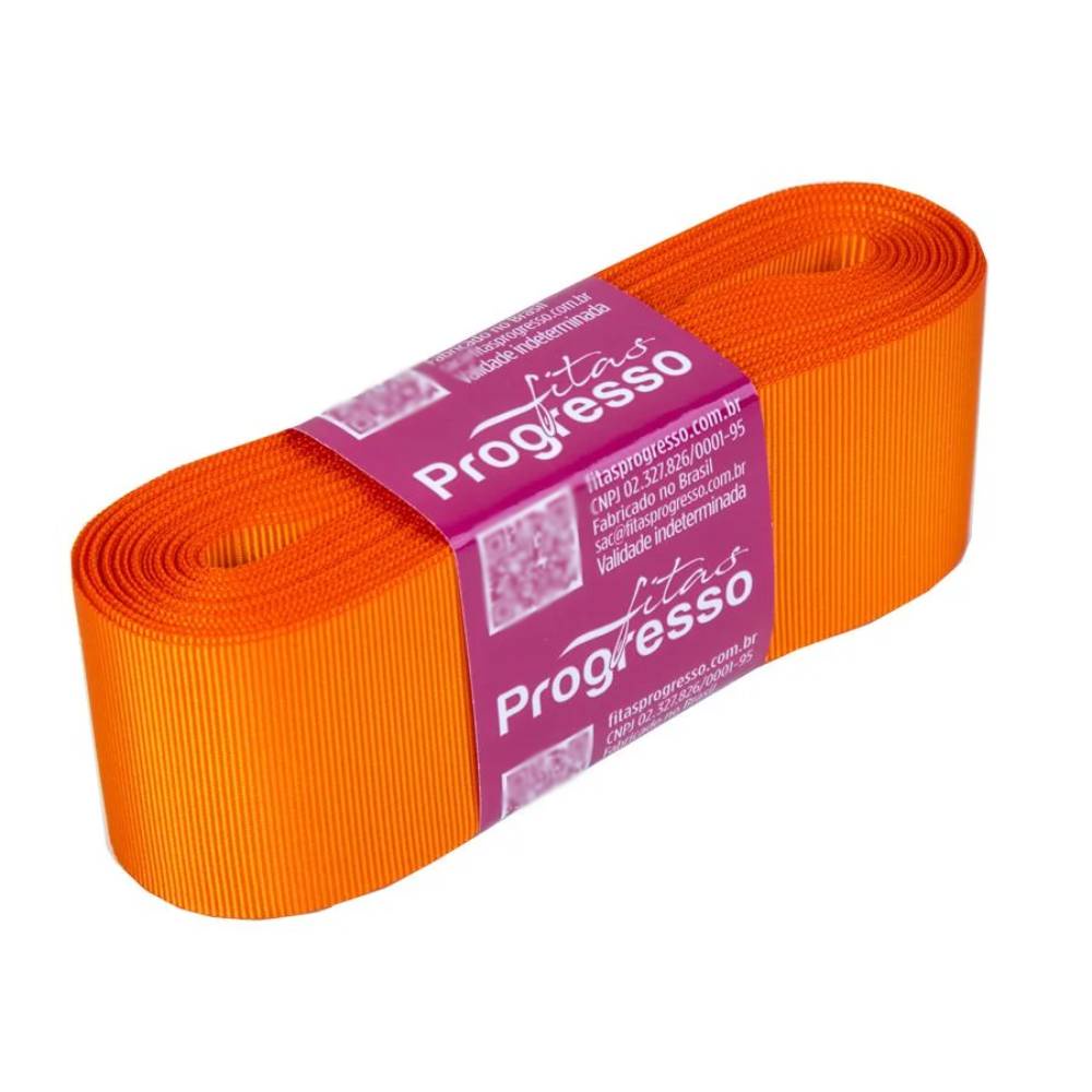 Fita Gorgurão Progresso 38mm nº9 - 10m 066 Laranja - 1un