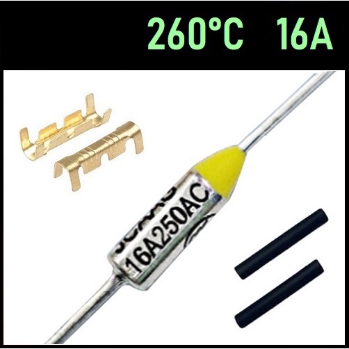 3 Fusível Térmico 16A 260°C 260 Graus 250V Chapinha Prancha