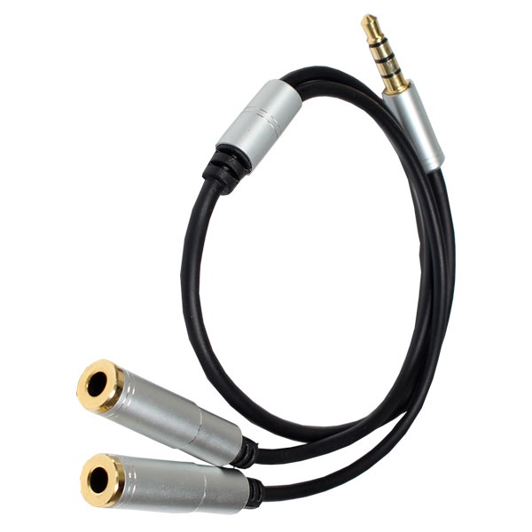 Cabo Adaptador P2 4C Fone e Microfone para Notebook Entrada Combo Tblackrox Prata