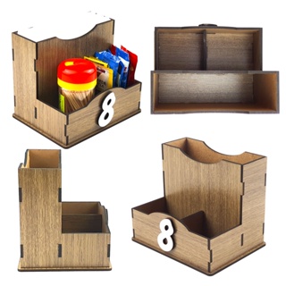 Kit com 10 porta guardanapo com 3 divisórias em MDF Rústico para bar e restaurante Top Numerados em Oferta na Shopee