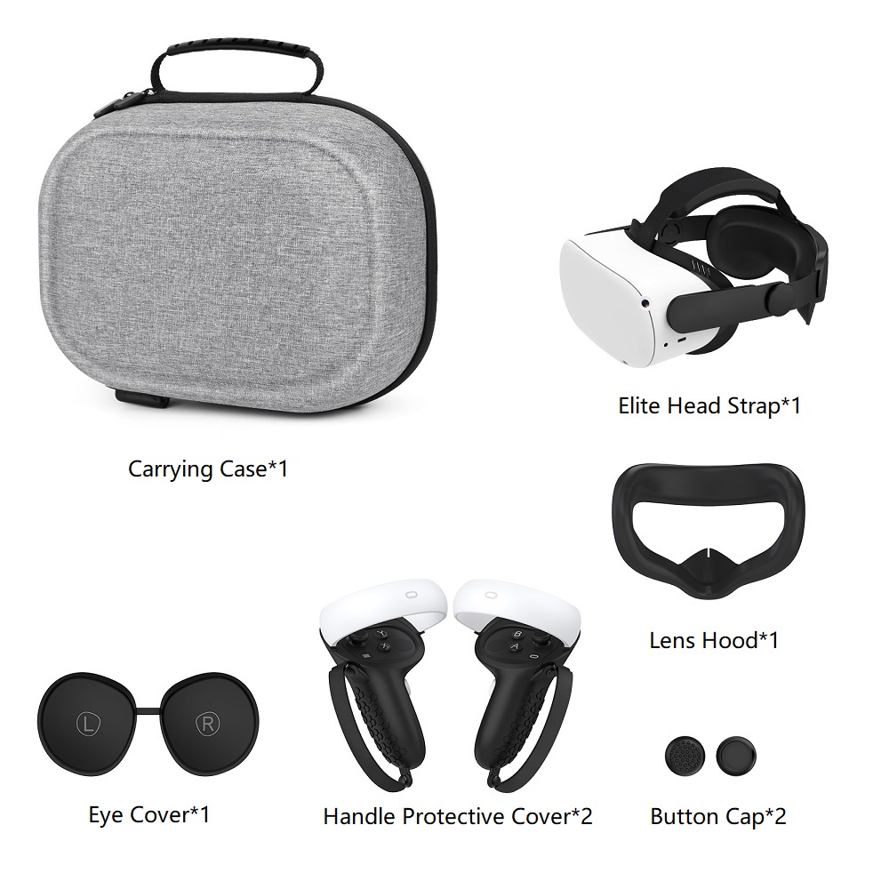 Estojo Para Transporte 2-VR Alça De Halo Oculus Quest 2 Elite Strap Fit Cabeça Confortável Quest2 Jogo Acessórios