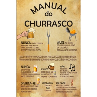 Placa Decorativa Manual Do Churrasco em Oferta na Shopee