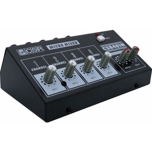 Mini Mixer Csr Mm401m Com 4 Canais Mesa De Som Portátil