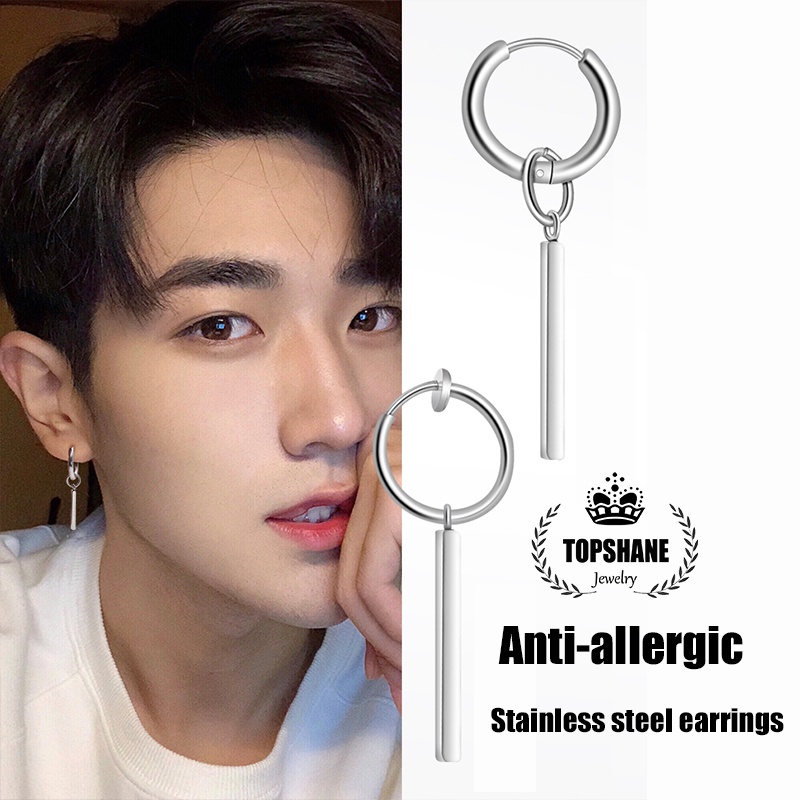1 Pcs Coreano Hip Hop Brincos Góticos De Aço Inoxidável Orelha Punk Homens Femininos