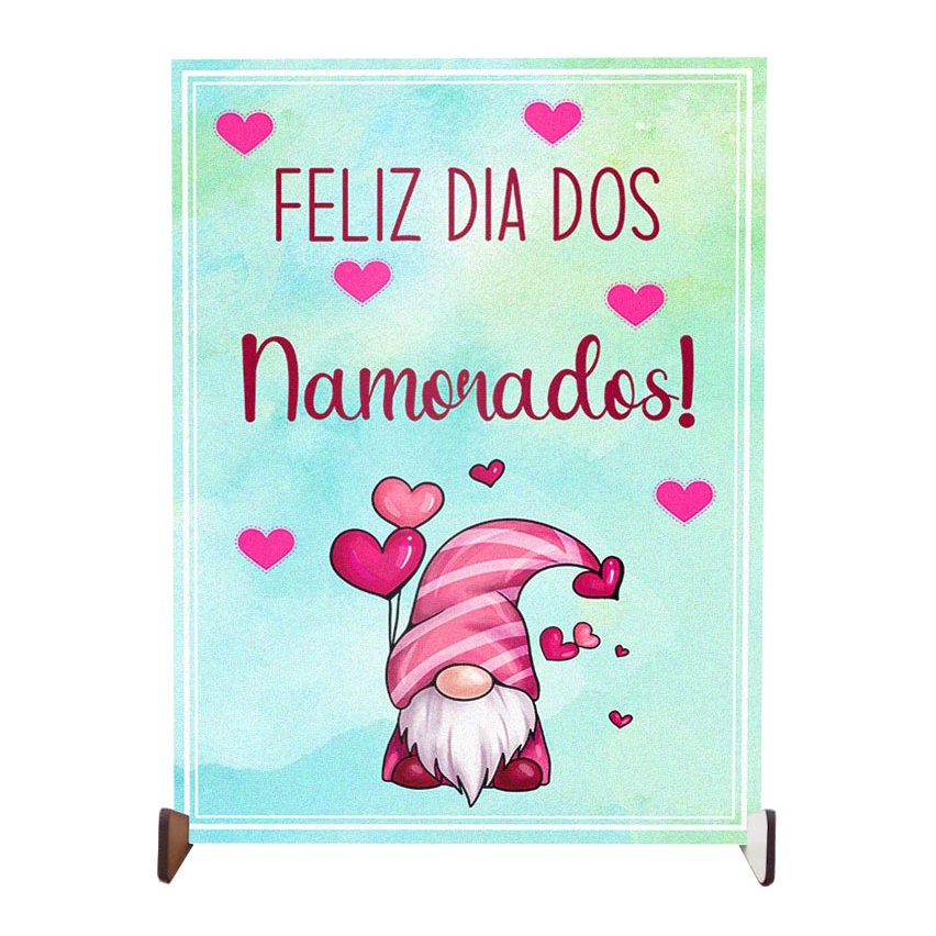 plaquinha decorativa para o dia dos namorados elfos gnomos