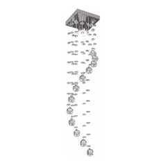 Lustre de Cristal Espiral K9 1,2m Pendente Luxo Sala Jantar Escada LED GU10