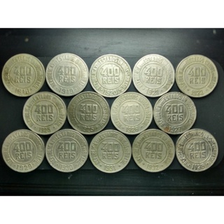 Moedas de 400 réis de 1918 a 1932, MBC, circuladas, mas em bom estado, cupro níquel, (ano 1935 anúncio separado) em Oferta na Shopee