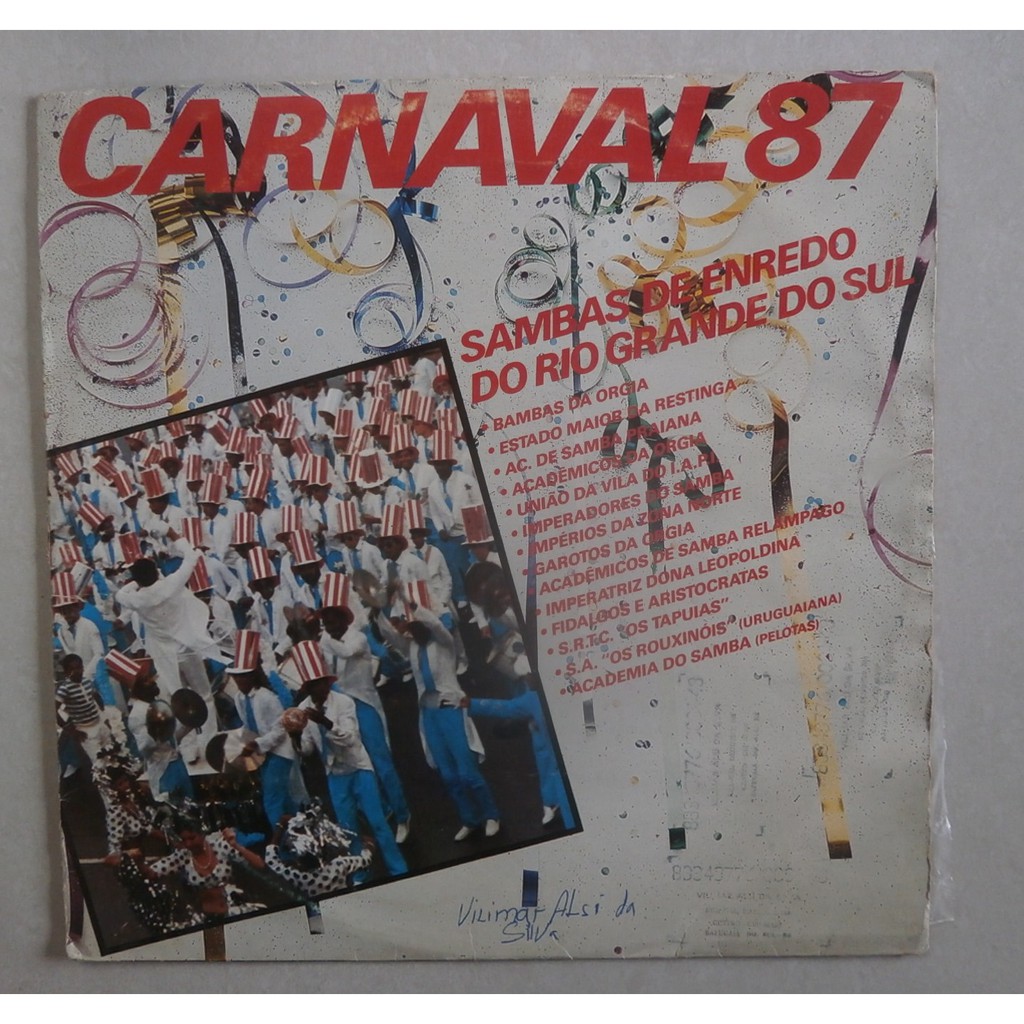 Lp Carnaval 87 1986 Sambas De Enredo Do Rio Grande Do Sul, Com Encarte, Disco De Vinil