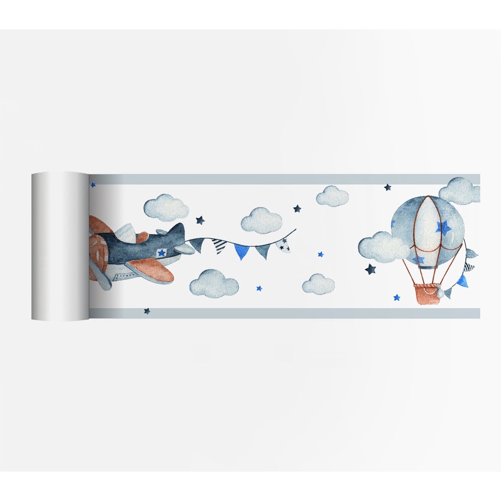 Faixa Decorativa adesiva infantil aviões balões menino lindo promoção
