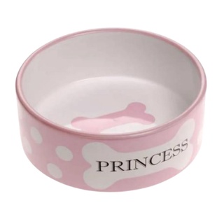 Comedouro de Porcelana Cachorro Pet Princesa Rosa 400ml