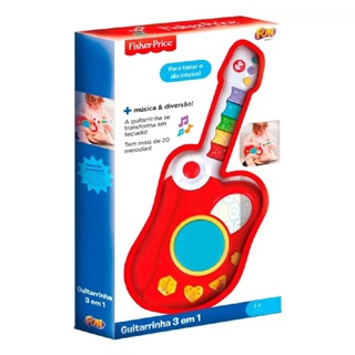 Fisher Price Guitarrinha 3 em 1 Vermelho F00010 - Fun em Oferta na Shopee
