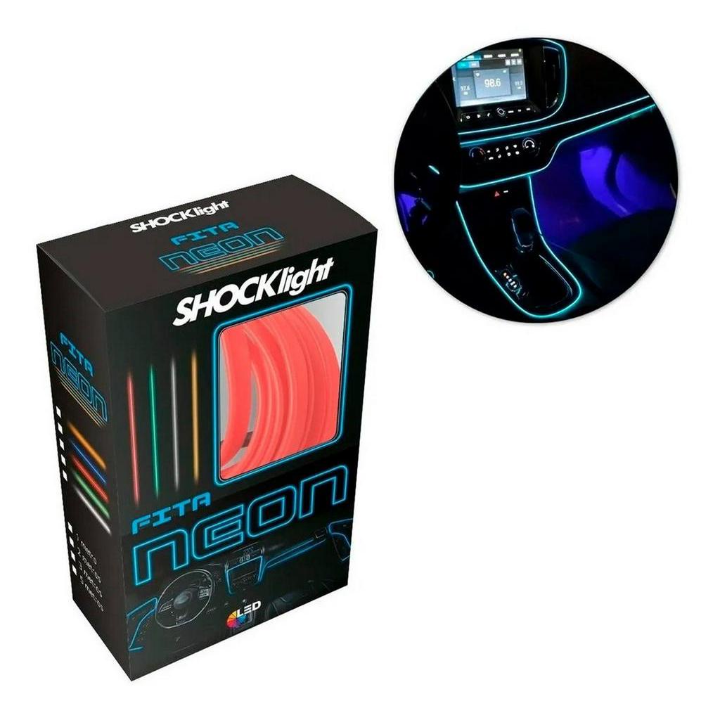 Fita Led Para Paínel Inteiro Carro Neon 5 Metros Vermelha - Spare Parts and Accessories for Vehicles