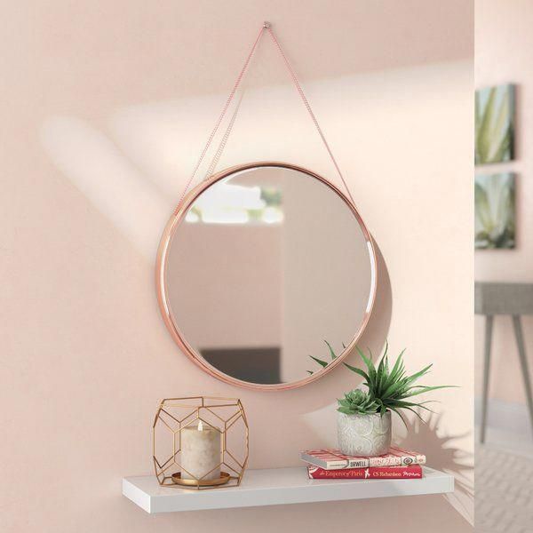 Espelhos RedondoS Rose Gold / Dourado / Preto Pendurado Luxo 33 CM / 29 CM / 23,9 CM/ 20 CM Led 30 Cm Colors Com Alça De Metal e em Alça Em Corda Amigold