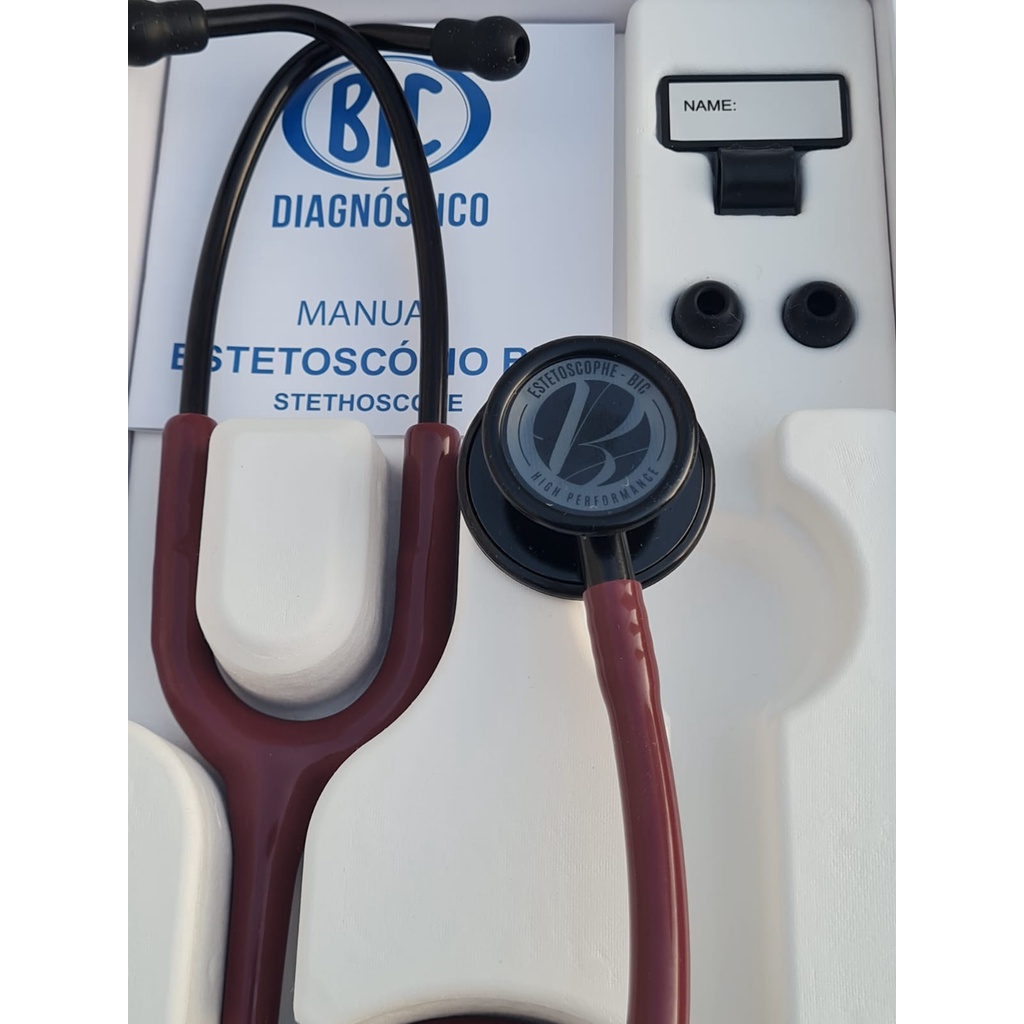 Estetoscópio BIC Eternity Adulto e Pediátrico Inox Duplo - Vinho Black