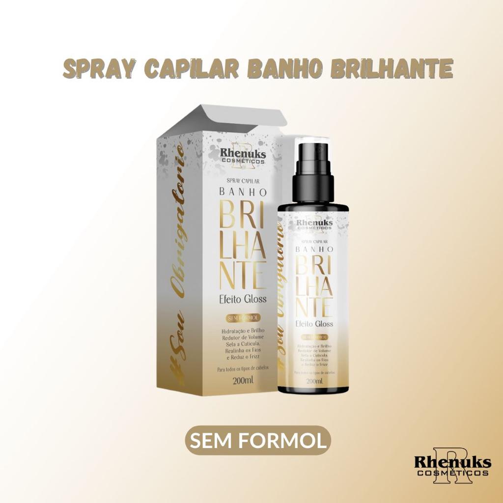 Spray Capilar Banho Brilhante Efeito Gloss  Rhenuks 200 ml em Oferta na Shopee