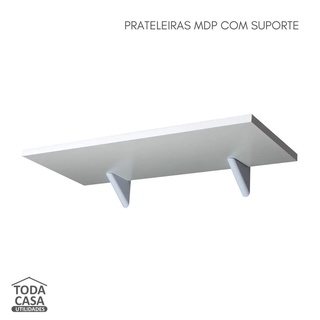 Prateleira Branca Reta - 30x15cm - com Suporte - Organizador para quarto, sala, cozinha e decoração