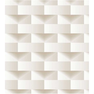 Papel de Parede 3D Tijolinho com efeito de sombras em Tons de Bege 1,00 metro em Oferta na Shopee