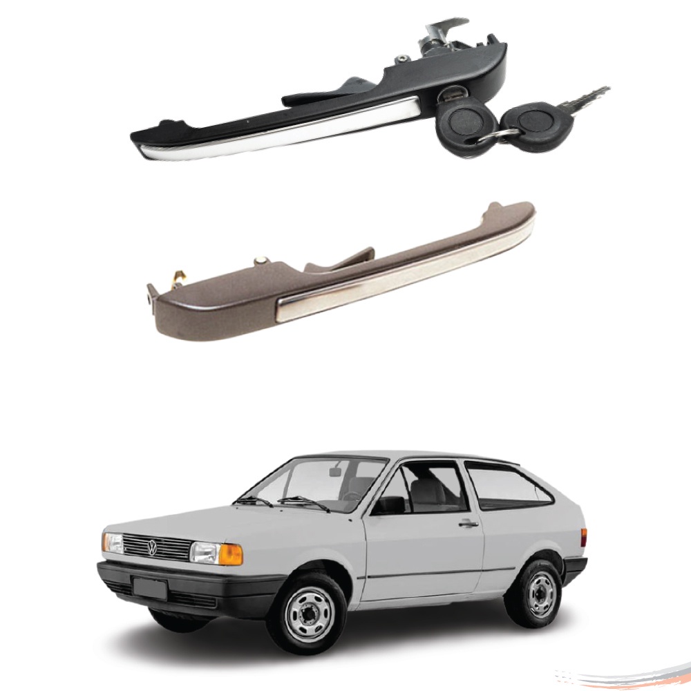 Par Maçaneta Externa Friso Inox Dianteira Com Chave Gol Parati 80 A 86 em Oferta na Shopee