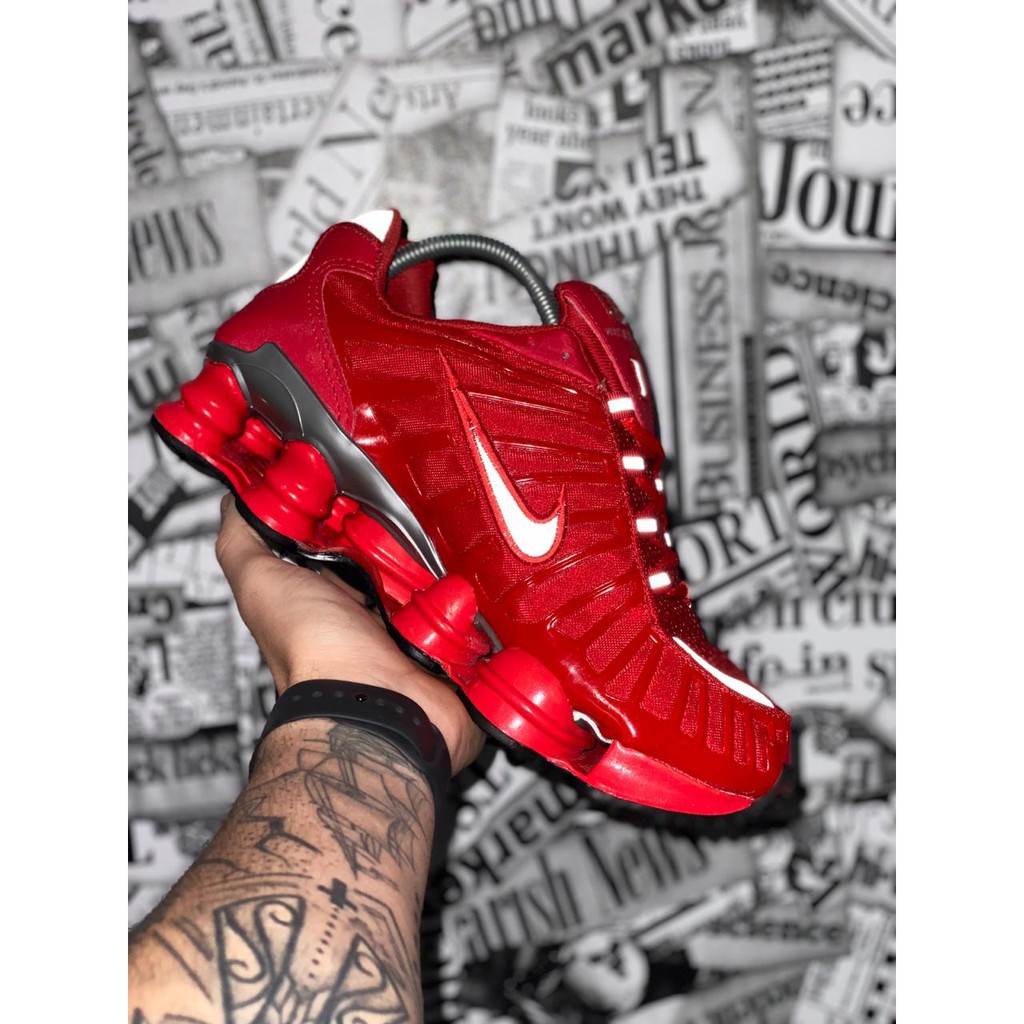 nike shox 12 molas vermelho