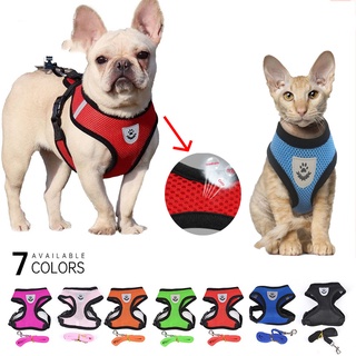 Coleira para cães pequenos e médios Trelas respiráveis para cães estilo colete Coleira Peitoral Para Cachorro Pet Colete Com + Guia