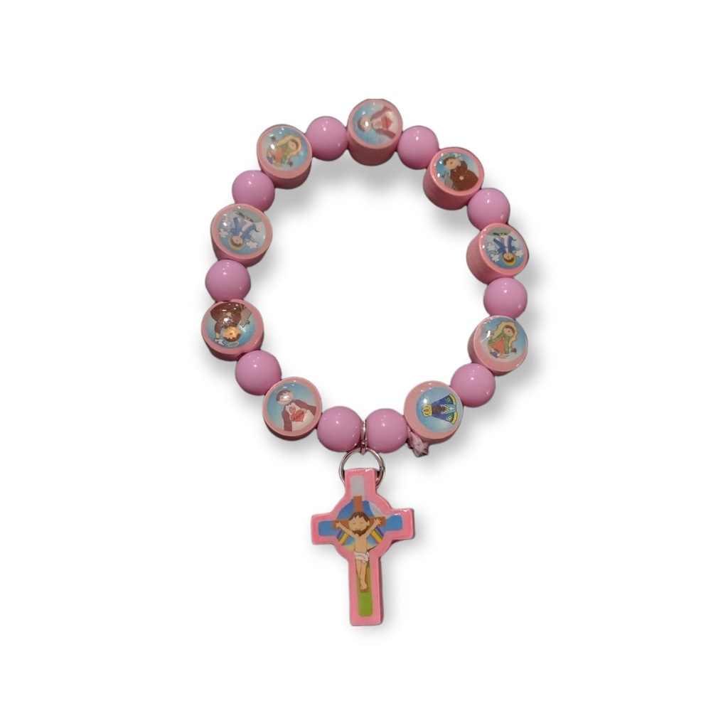 Pulseira Infantil Vários Santos Rosa