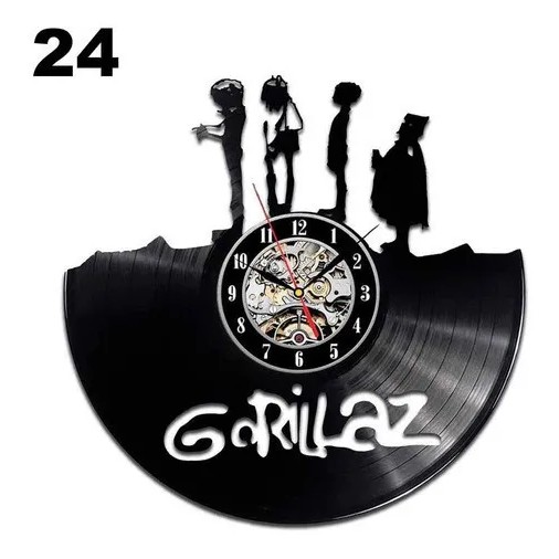 Gorillaz 24 - Relógio Disco De Vinil Decoração