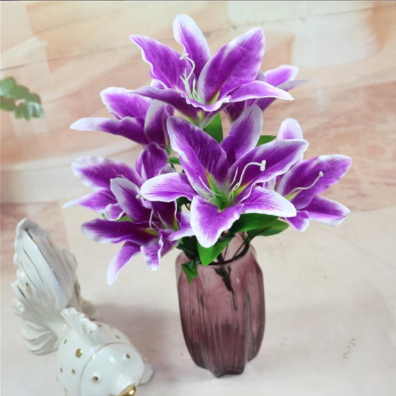 Flores e Plantas Artificiais，Lirio Artificial（Roxo） | Shopee Brasil