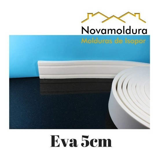 Eva Flexível 5cm Largura - Rodapé Roda Meio - 10 Metros Boiserie Roda Meio