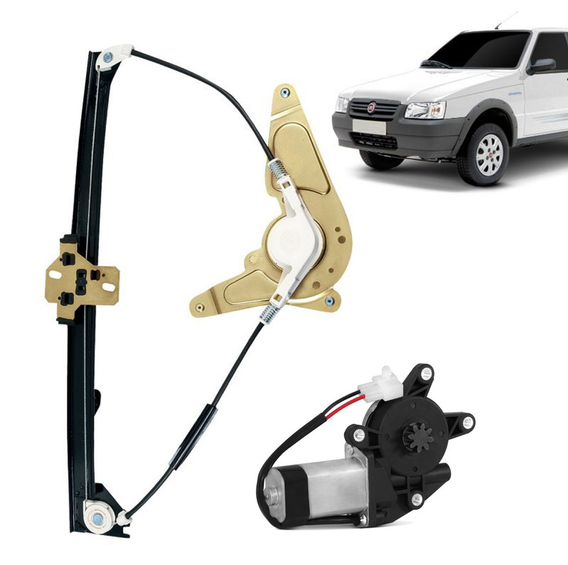 Maquina Vidro Eletrico Uno Mille Fire Way Antigo 4 Portas dianteira Direita com Motor