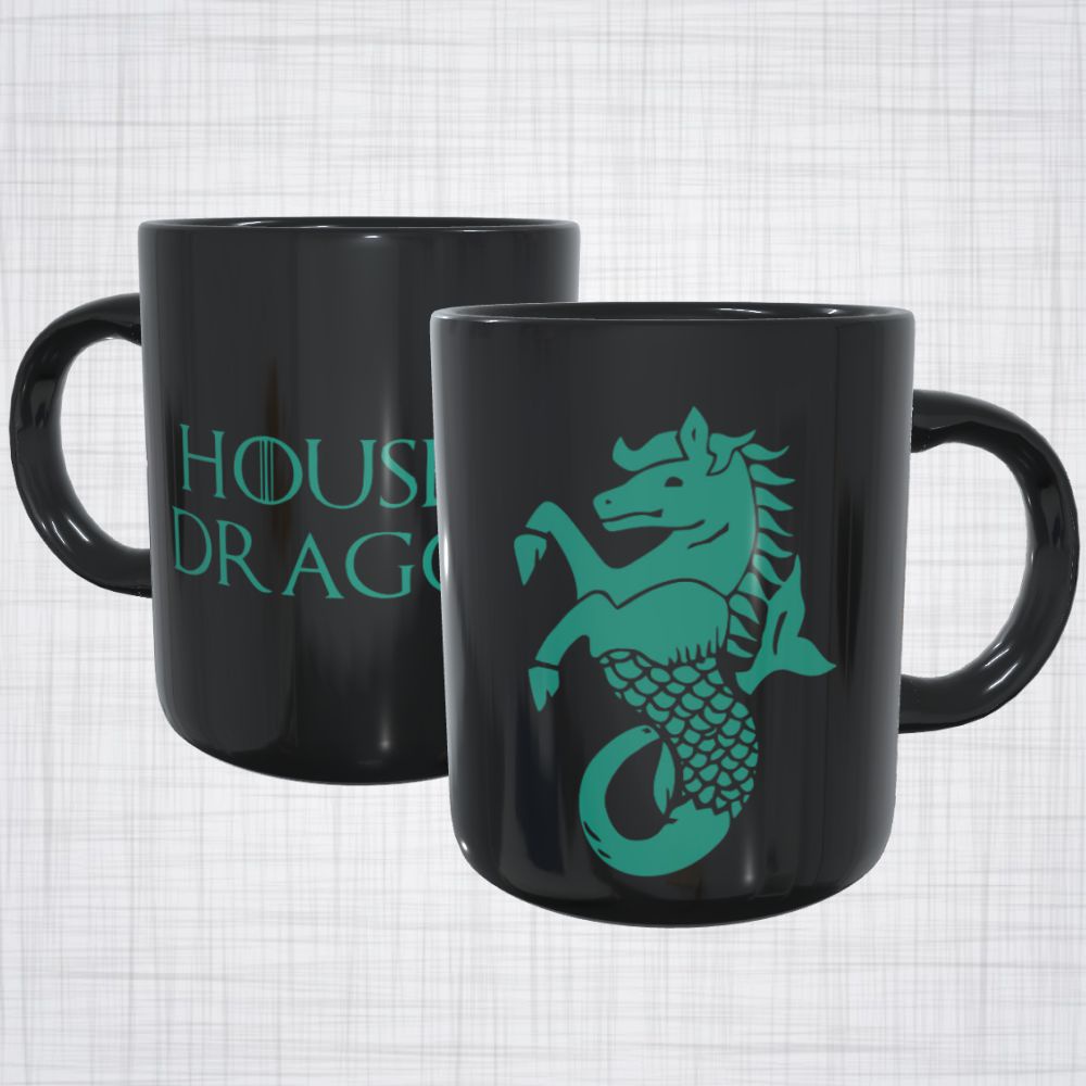 caneca porcelana game of thrones velaryon hightower house of the dragon casa do dragão HBO