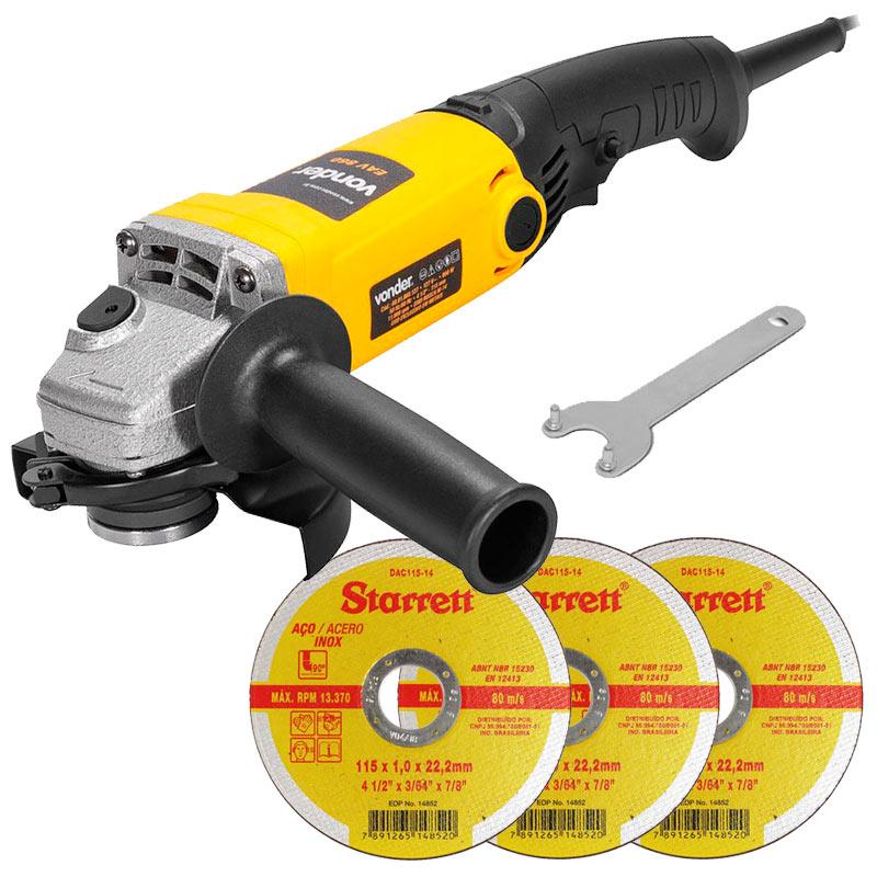 Esmerilhadeira Angular 4.1/2 POL 860W EAV 860 VONDER + Kit Discos em Oferta na Shopee
