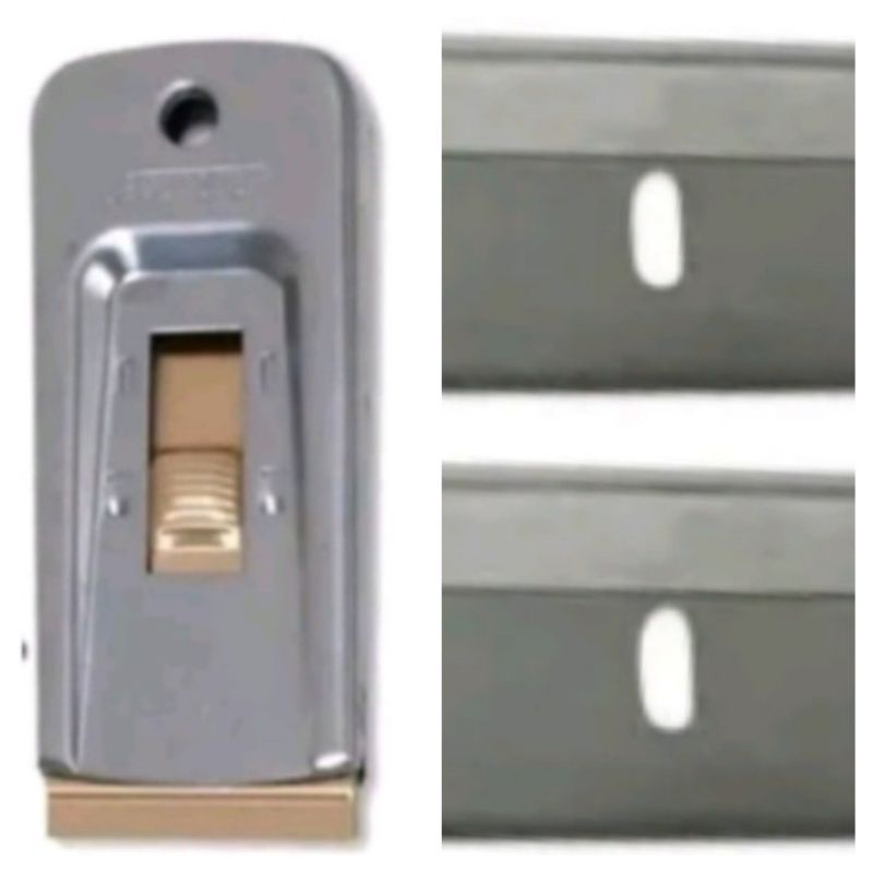 Raspador ratinho aço inox + 2 Lâminas para Limpeza  P/ tira cola em  Film de vidro.