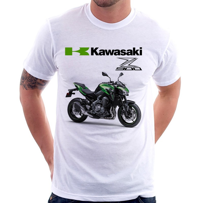 Camiseta Moto Kawasaki Z 900 Metallic Green Black