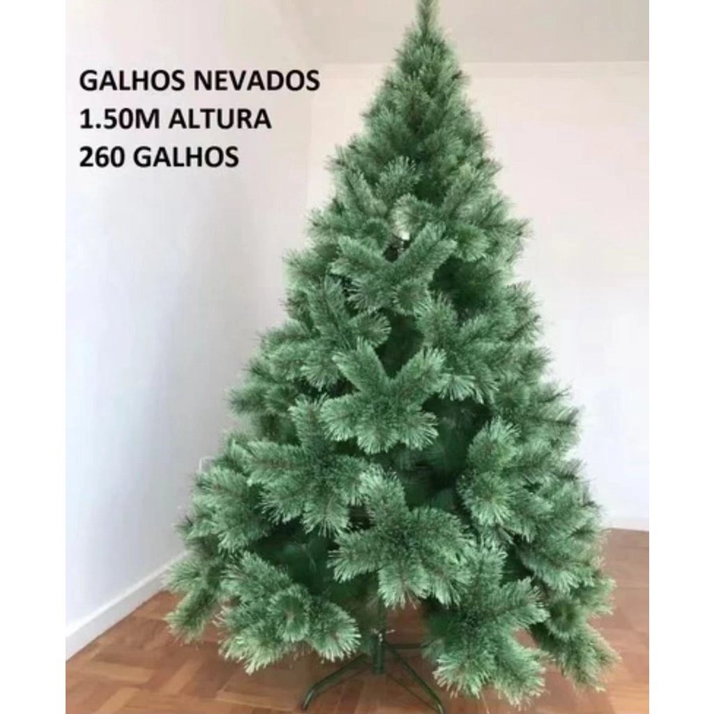 Árvore De Natal Pinheiro Luxo Verde Natural 1,50m 260 Galhos | Shopee Brasil