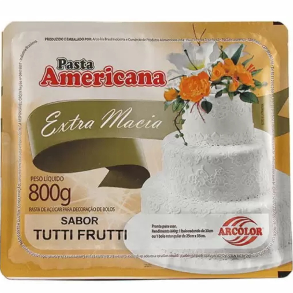 Pasta Americana Branca Sabor Tuttifrutti 800g Arcolor Shopee Brasil