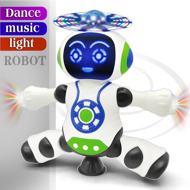 Brinquedo Robô Dança Gira 360 Graus Robot Som &amp; Luz Yijun | Shopee Brasil